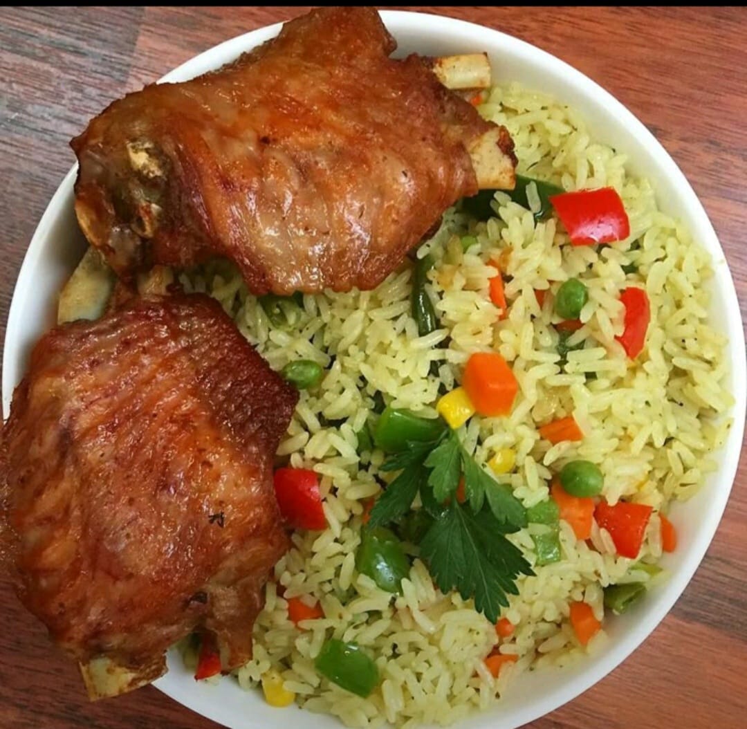 African tasty fried rice African tasty Fried Rice with turkey
